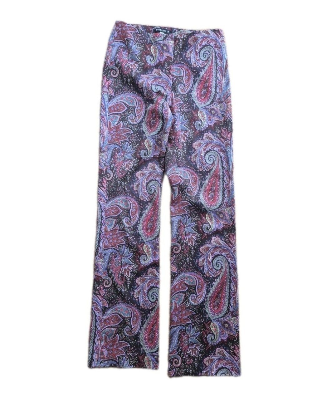 William B Paisley Flare Leg Pants - Pink & Purple